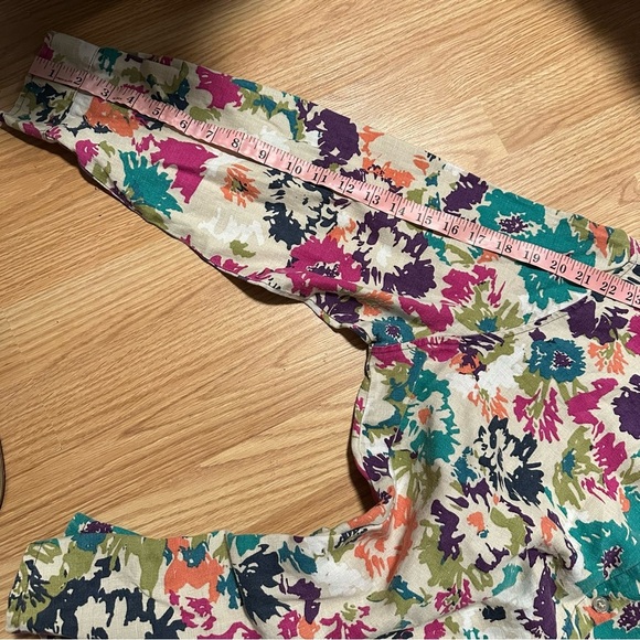 Bridgewater Studio 100% Linen Floral Women’s Button Down 1x Long Sleeve - Picture 6 of 8